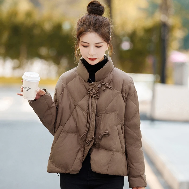 新中式国风九江羽绒服女士2025新款冬时尚洋气小个子轻薄短款袄子