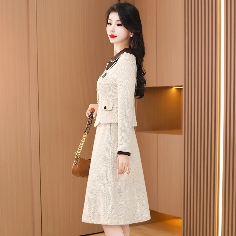 【可蓓儿】小香风气质高级感女装连衣裙2025新款春秋长袖打底妈妈装