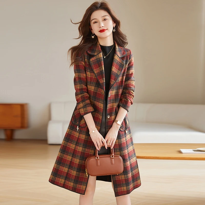 女款气质服装贵夫人品牌风衣外套2025新款秋时尚洋气质中长款大衣