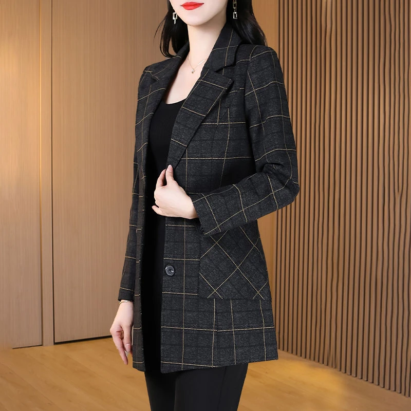 【秋季新品】格子小西装外套女士2024新款春秋季贵夫人品牌西服上衣