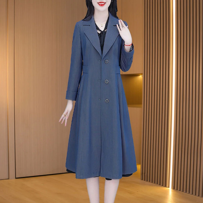 女款气质服装杭州意法风衣外套2025新款春秋贵夫人品牌中长款大衣