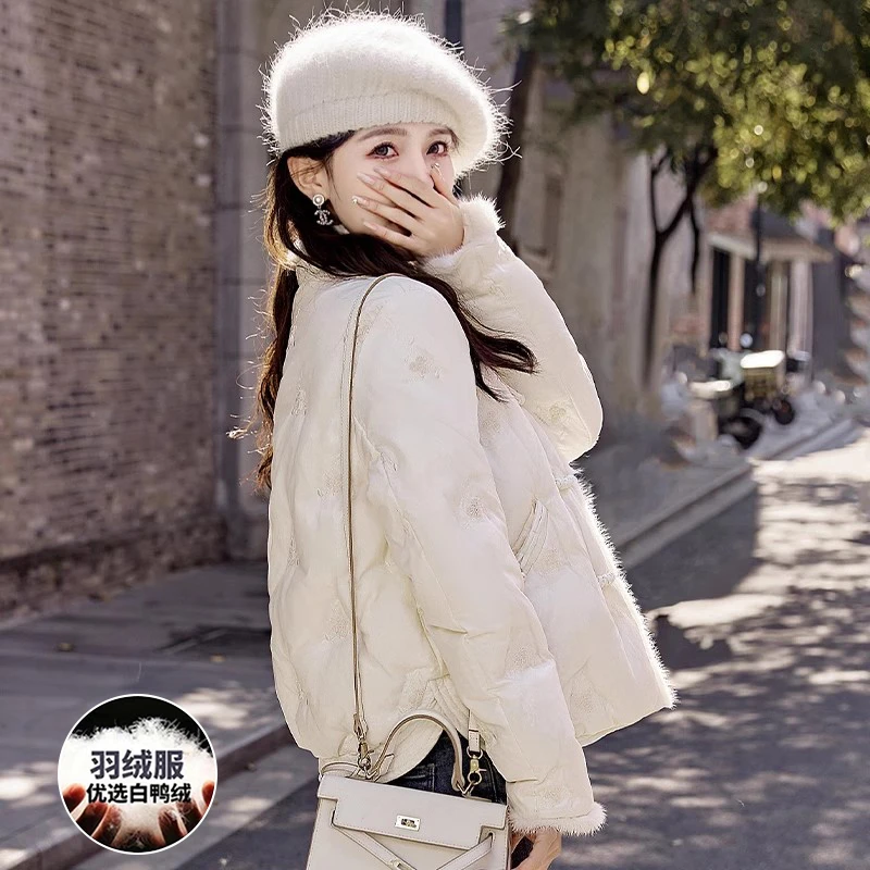 九江小香风国风羽绒服女士2025新款冬季小个子轻薄洋气质名媛袄子