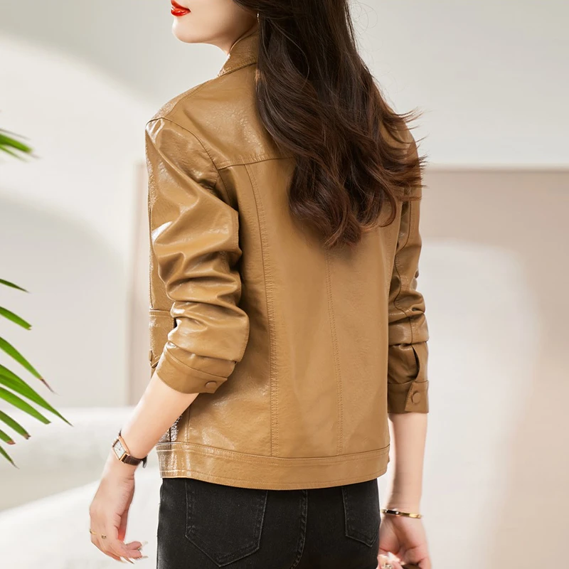 【可蓓儿】2025年新款女装海宁皮衣女2025新款爆款春秋小个子妈妈装