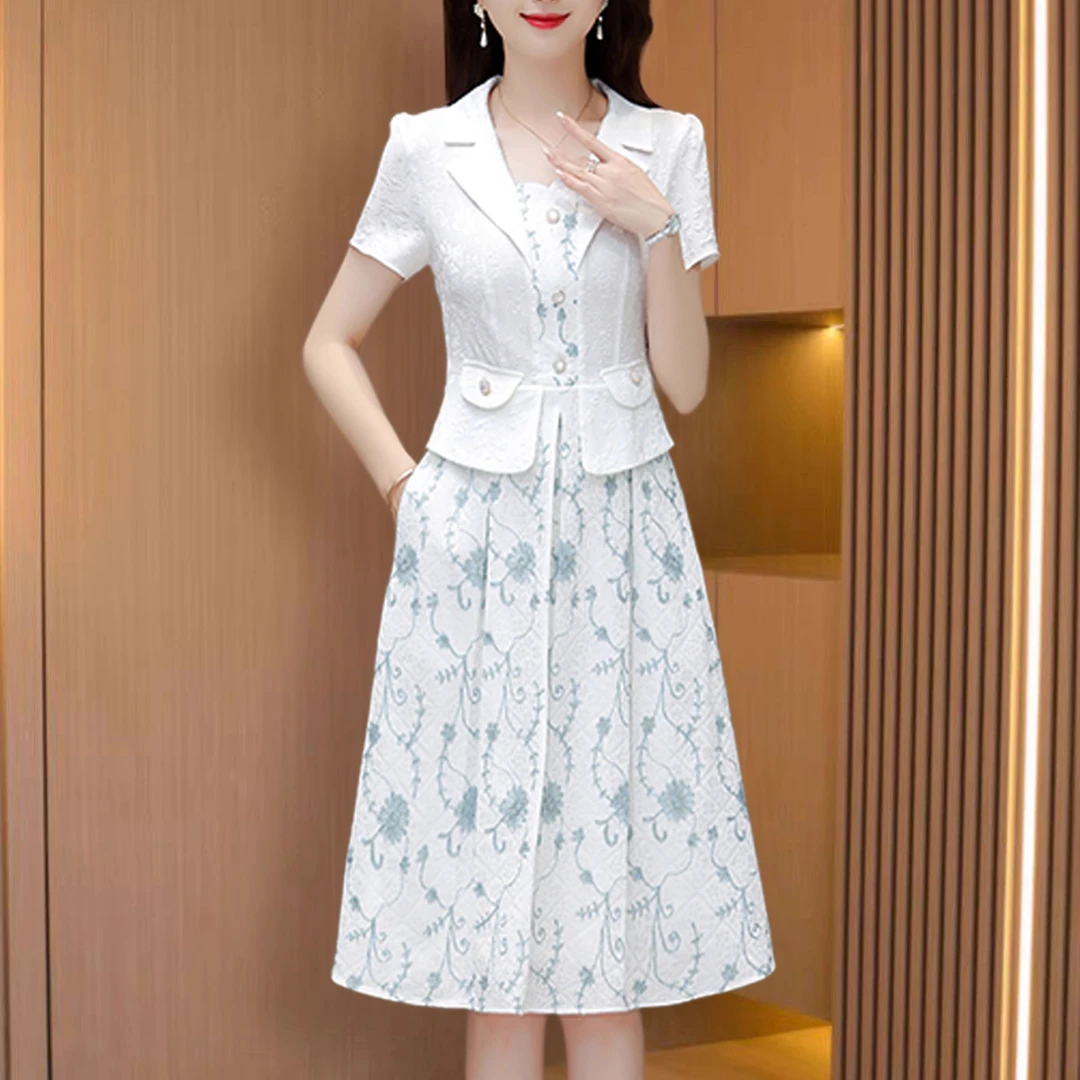 【可蓓儿】品牌轻奢高端女装连衣裙2025新款夏季显瘦高贵贵夫人裙子