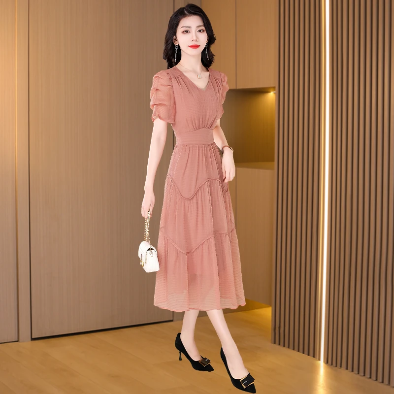 【可蓓儿】纱料轻奢高端女装连衣裙2025新款夏季高贵品牌洋气妈妈装