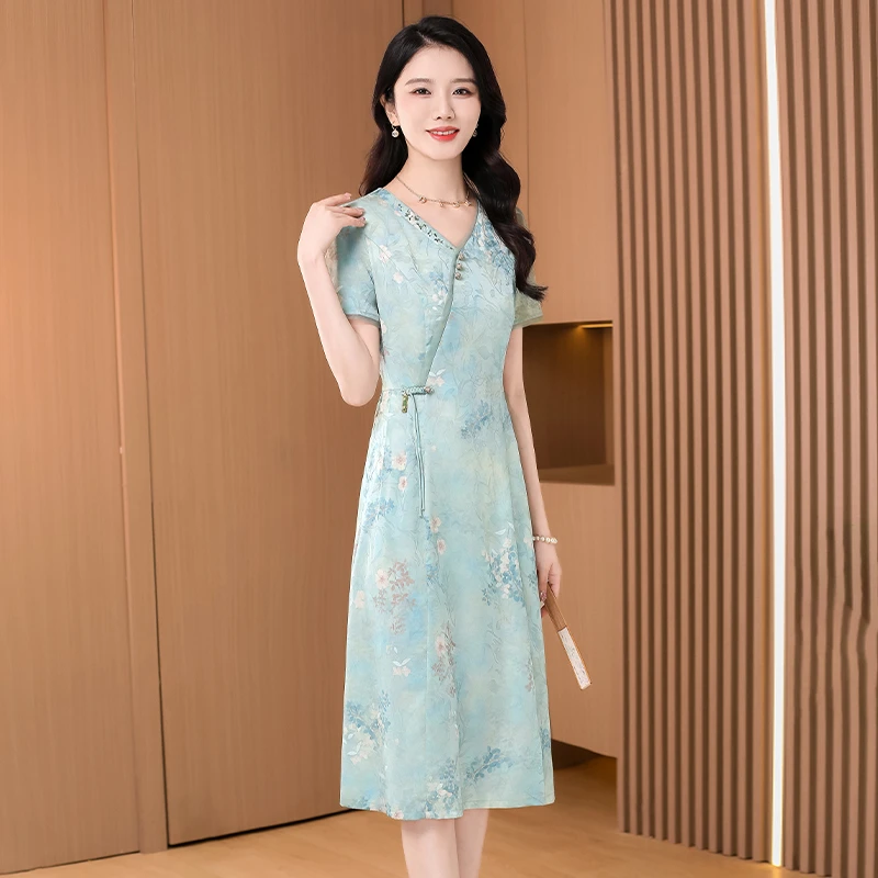 【可蓓儿】品牌轻奢高端女装连衣裙2025新款夏气质高贵洋气上妈妈装