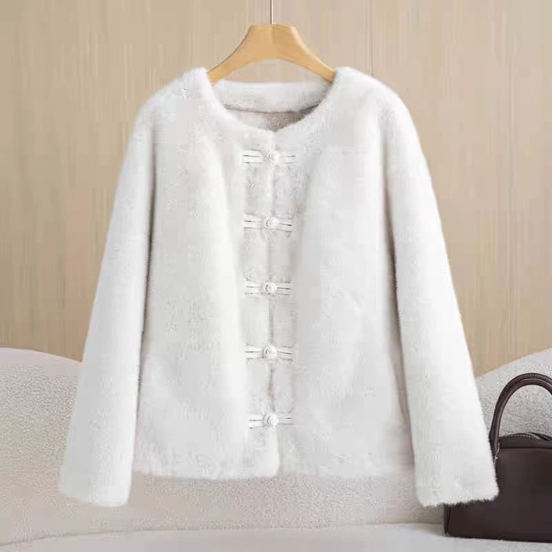 中式盘扣毛毛外套 MUZI2022008324