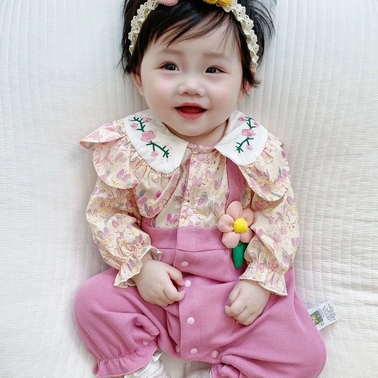 婴儿秋装衣服新生女宝宝连体衣公主超萌满月百天外出哈衣爬服秋季