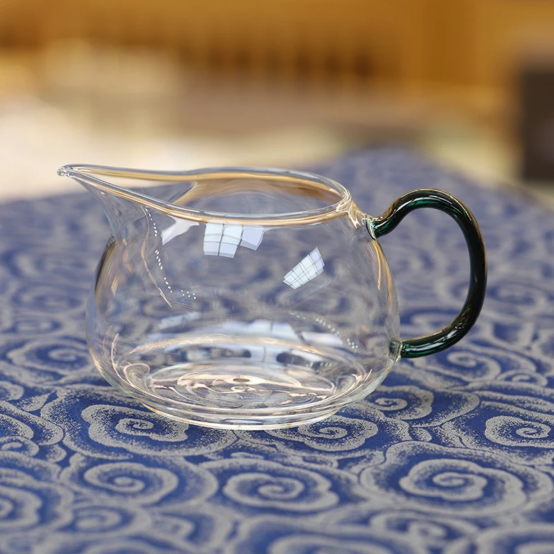 明信唐耐热玻璃公道杯102款320ML加厚分茶手工公杯色5.5厘米口径
