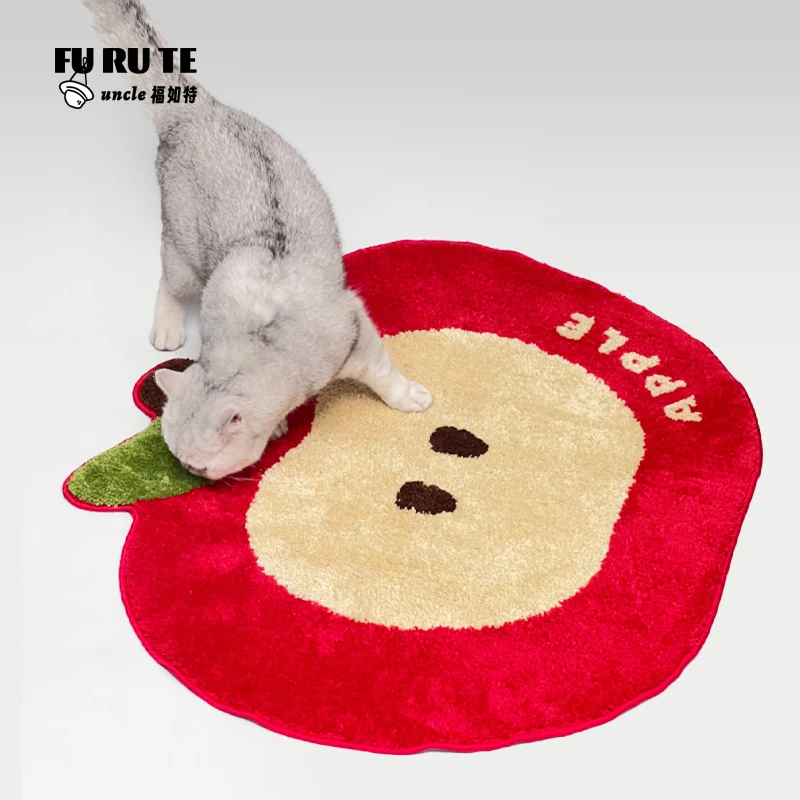 苹果地毯居家地毯宠物地垫动物脚垫卧室加厚圆地毯地垫浴室卫生间
