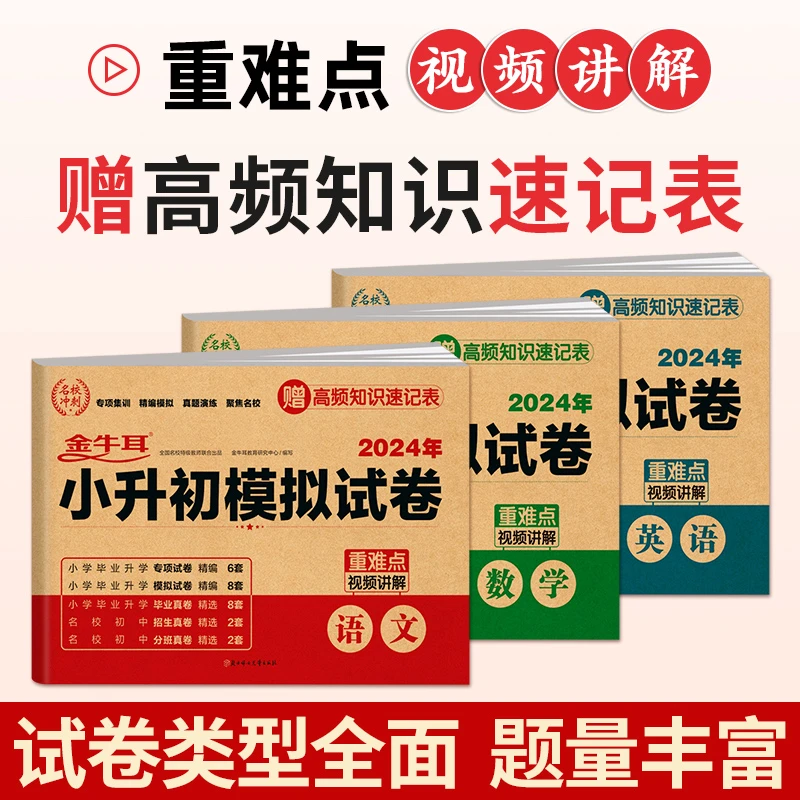 2024小升初模拟试卷语文数学英语通用版小学毕业升初中系统总复习