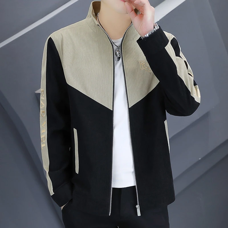 2024春季新款男士休闲立领夹克男装春秋帅气潮流韩版时尚百搭外套