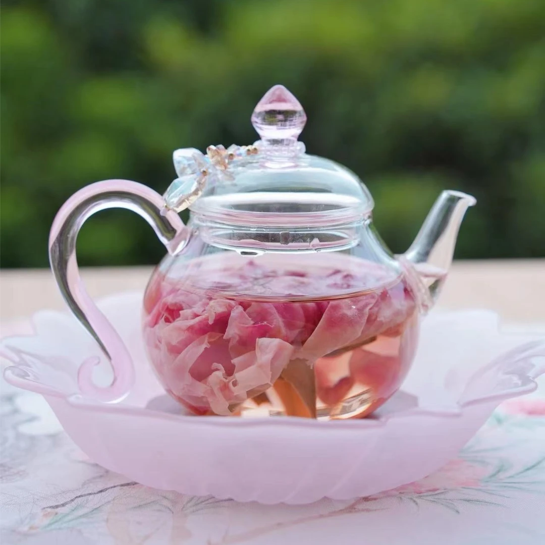 【得闲一日】清然du家设计迷你小号花茶茶壶功夫茶具透明玻璃泡茶壶