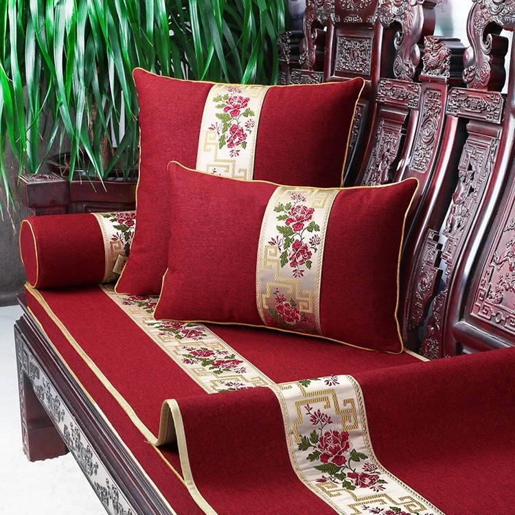 新中式四季通用防水沙发套盖巾红木垫防滑靠背巾罗汉床垫定制坐垫