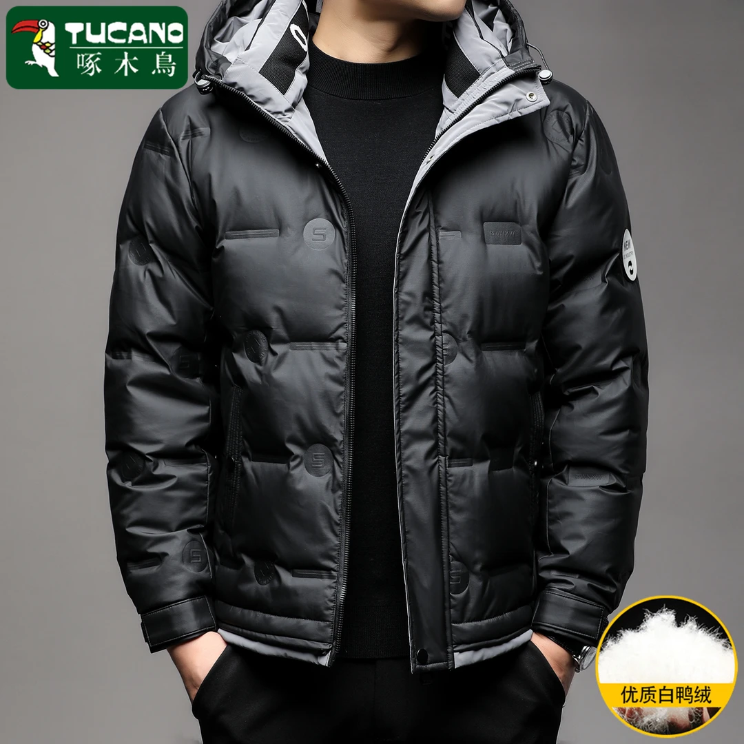 TUCANO/啄木鳥高端羽绒服男士连帽冬季保暖舒适韩版鸭绒夹克外套