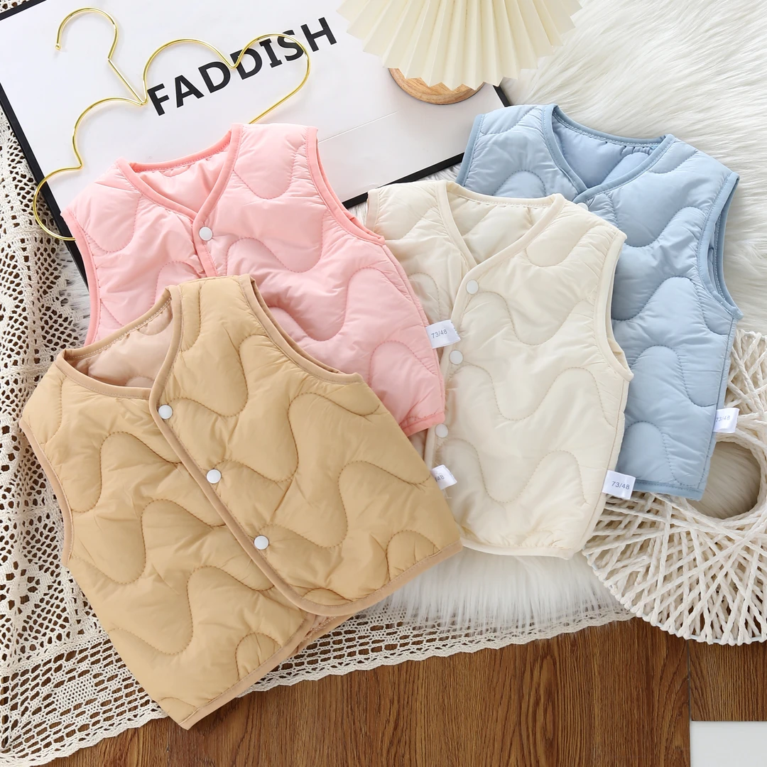 2023新款波浪绗棉马甲男女宝宝