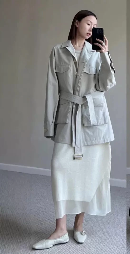 【简知】秋冬新款西装风衣外套短款廓形风衣