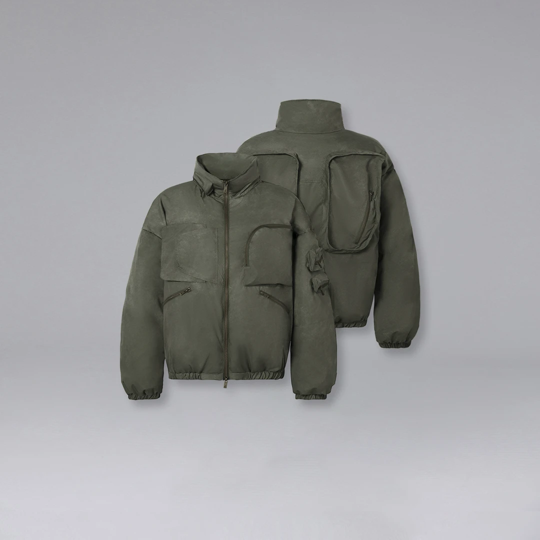 Rocawear美式潮牌多口袋拼接机能棉服保暖宽短boxy棉衣外套男