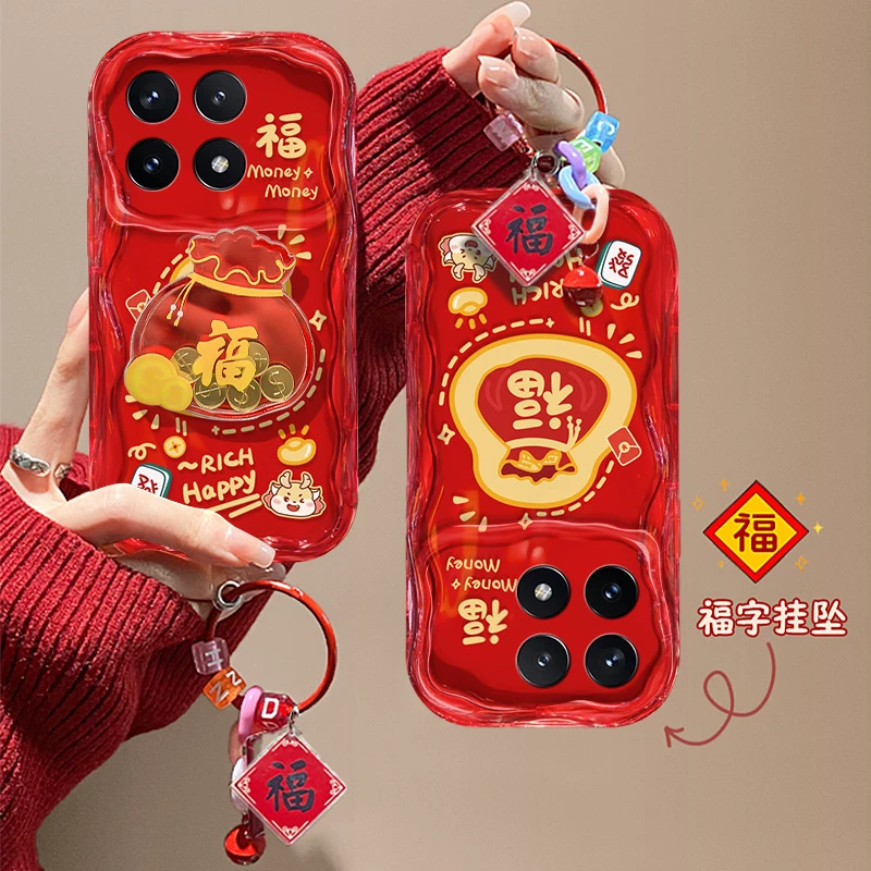 喜庆福袋红米k70pro手机壳23113RKC6C新年小众简约硅胶创意保护套