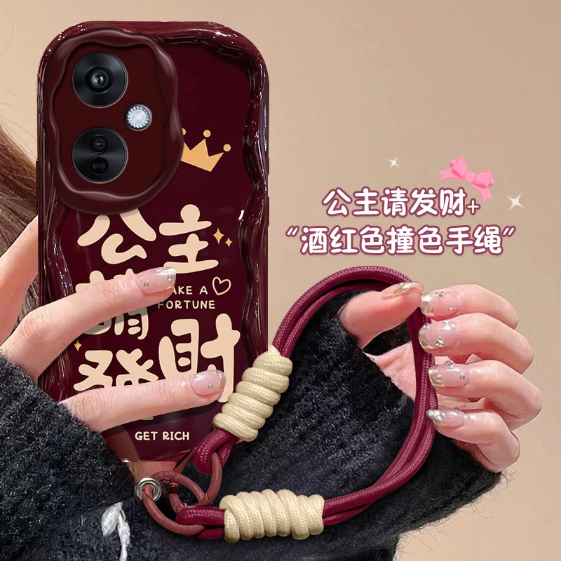 公主请发财oppok11x手机壳PHF110软壳硅胶挂绳简约网红个性女防摔