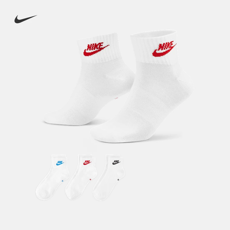 NIKE耐克袜子22春季新款男袜女袜运动休闲袜三双装袜子DX5074-911