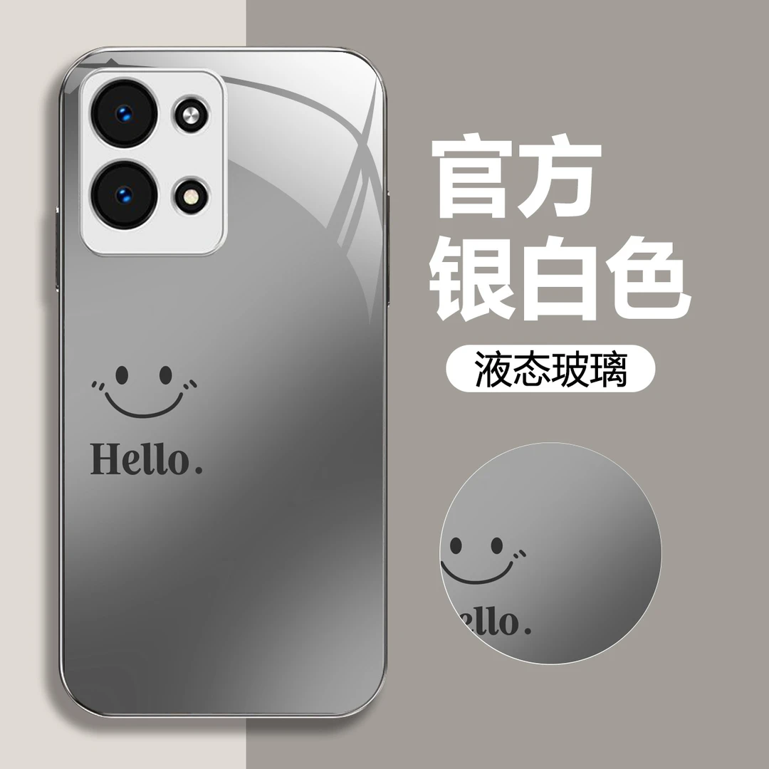 适用【OPPO Reno9】微笑液态玻璃手机壳 时尚潮牌 全包防摔刮