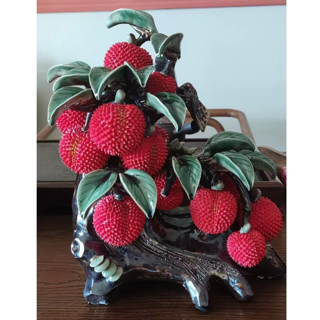 泥人坊【满堂红小枝头】石湾非遗陶艺办公室摆件精品工艺好物