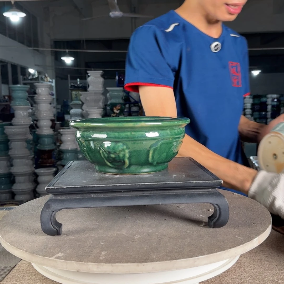 红陶20CM（含）-50CM（不含）一风堂石湾盆陶瓷