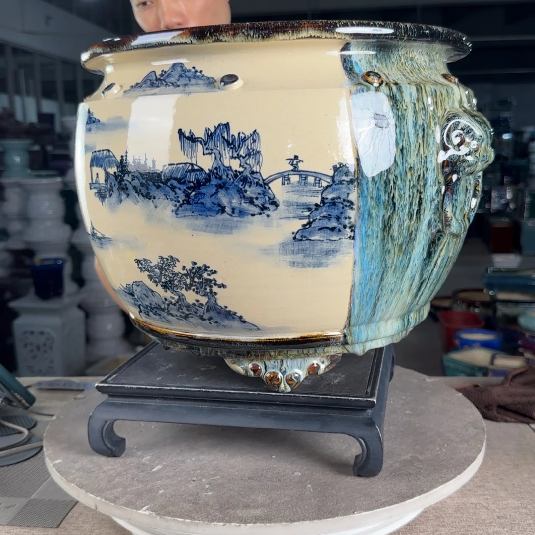 红陶20CM（含）-50CM（不含）一风堂石湾盆陶瓷 缝隙