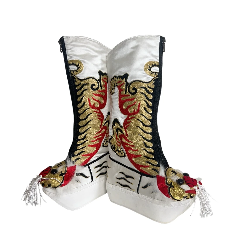 定制戏曲小生立体盘金绣虎头靴中国风古装越剧舞台演出汉服民族舞