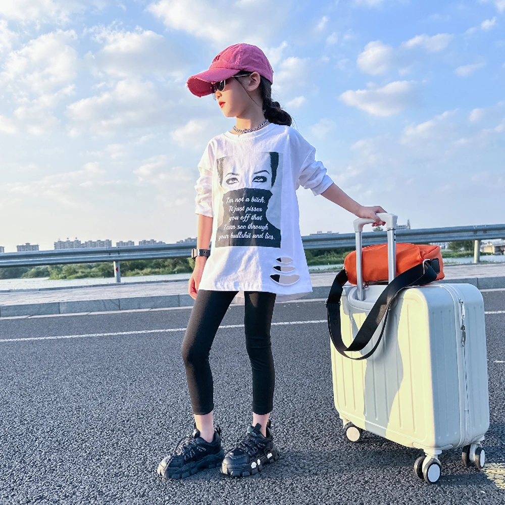 女童宽松打底衫2025新款儿童洋气韩版长袖T恤中大童百搭款网红潮