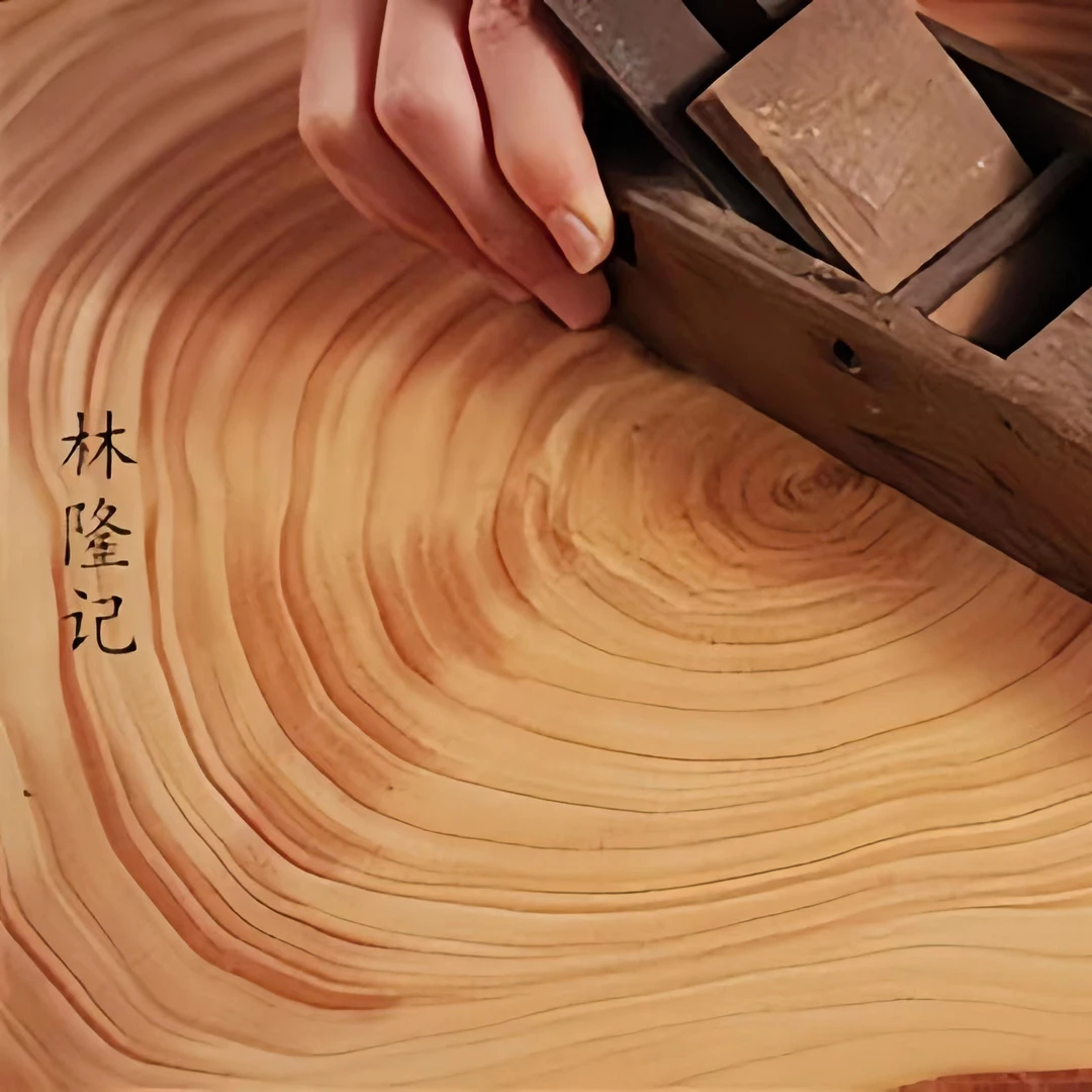 林隆记银杏砧板一物一拍手工家用案板切菜板带皮自然圆圆形