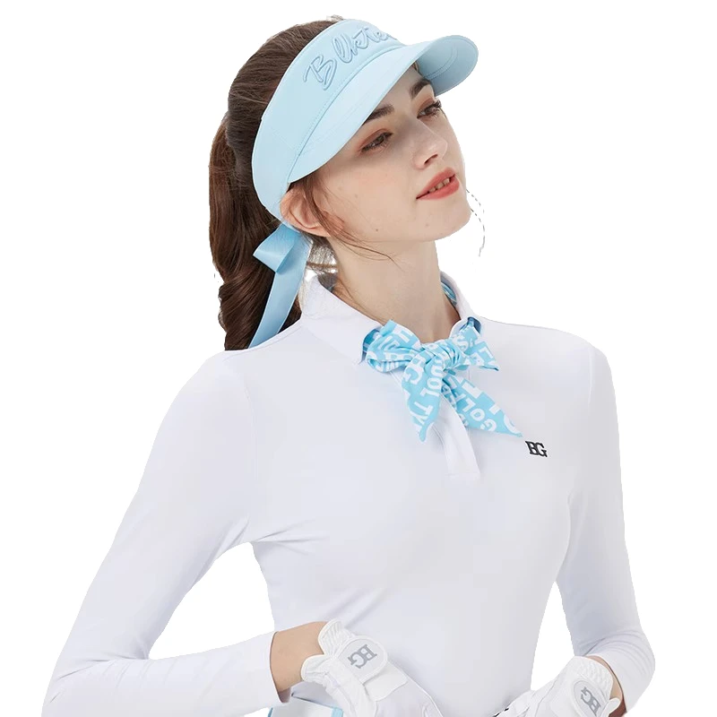 BLKTEE新款高尔夫帽子女士golf太阳帽空顶帽蝴蝶结高端休闲运动帽