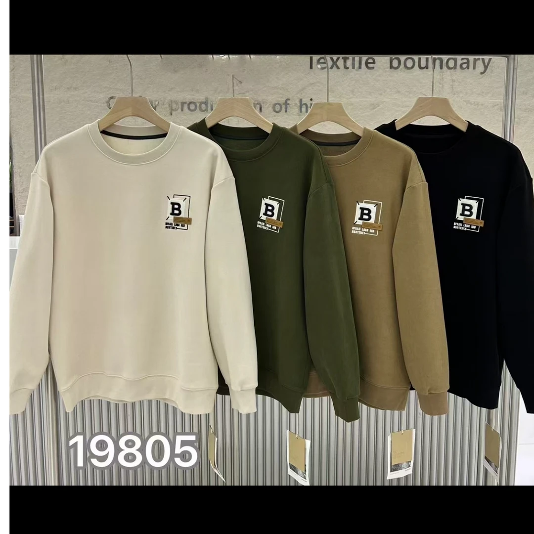 19805男士加绒圆领卫衣字母B