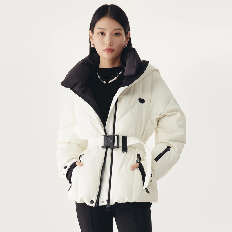 HPLY荷比俪冬新款女收腰短款滑雪防水连帽羽绒服HDC42560018