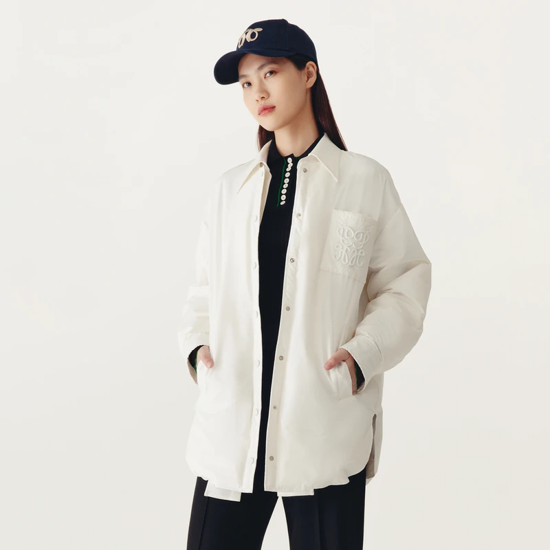 HPLY荷比俪冬新款女可拆卸假两件刺绣羽绒外套HYC41560053