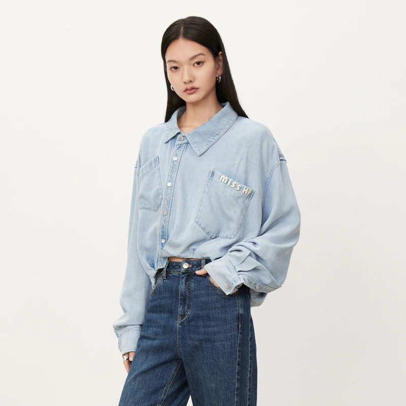 HPLY荷比俪【商场同款】新款不对称衣翻衬衫HYD34630037