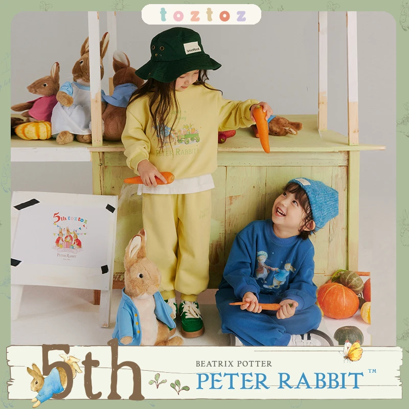 【豆几妈5周年】9/1【伦敦秋日】比得兔联名儿童套装男洋气印花套装女