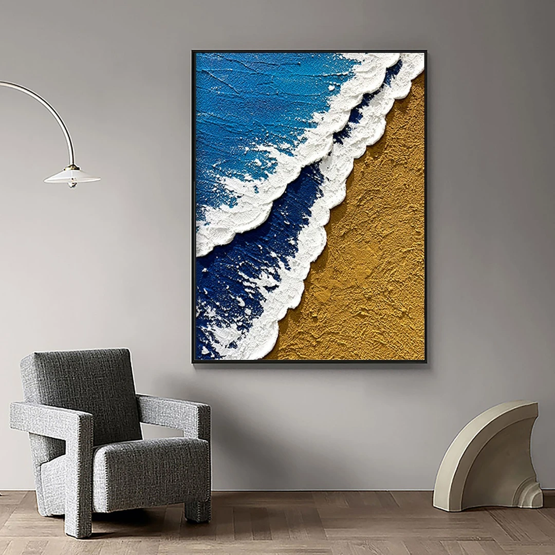 纯手绘《期遇》浮雕厚肌理立体纯手绘装饰画