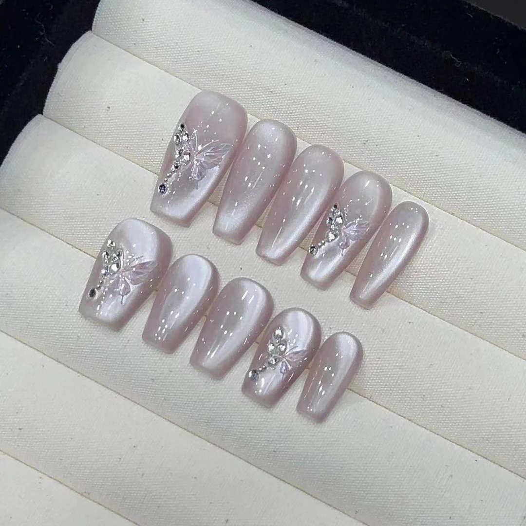 [上春山】纯手工穿戴甲光疗甲气质穿搭可替换美甲贴片