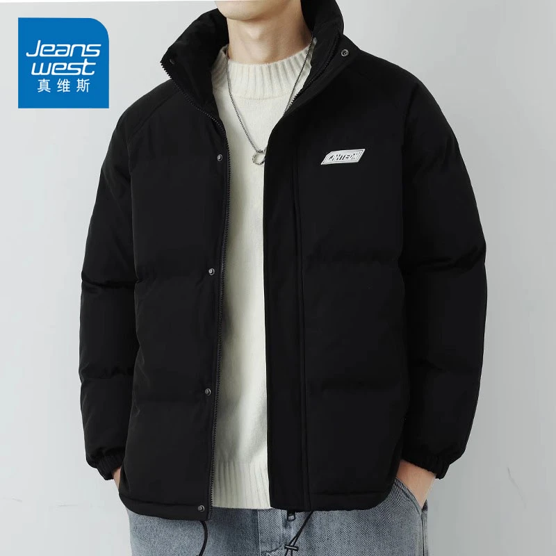 Jeanswest/真维斯潮牌百搭面包服男士冬季宽松保暖棉服夹克外套男