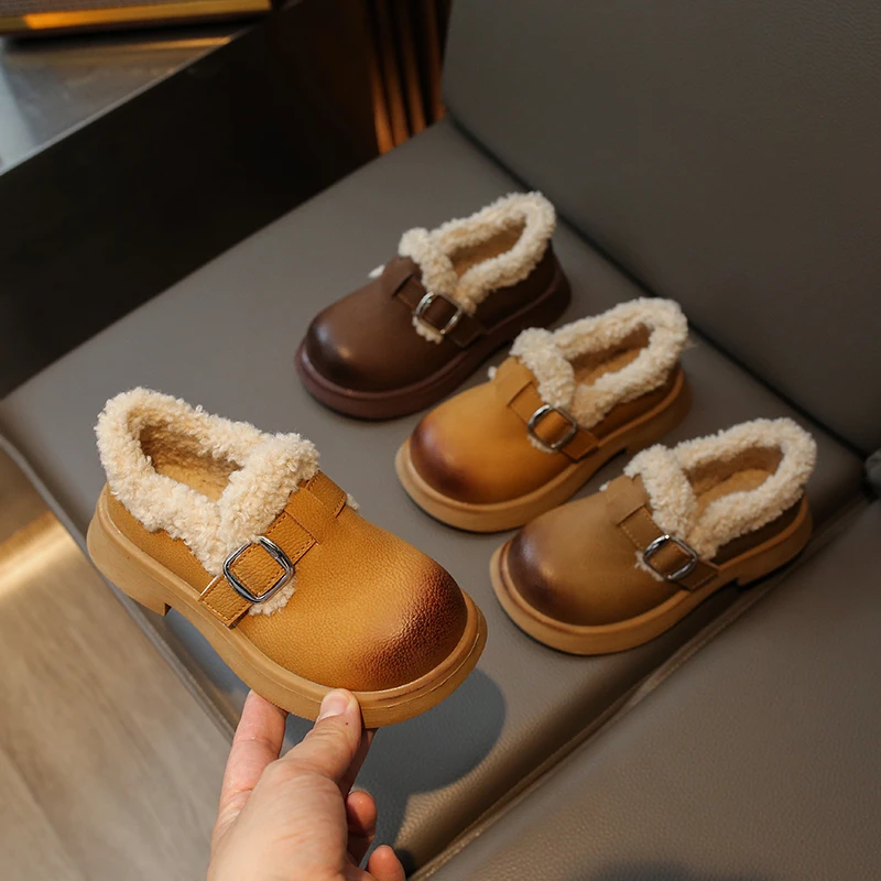 【宝拉专属】2024冬季新款儿童时尚潮流百搭休闲加绒保暖棉鞋  0068