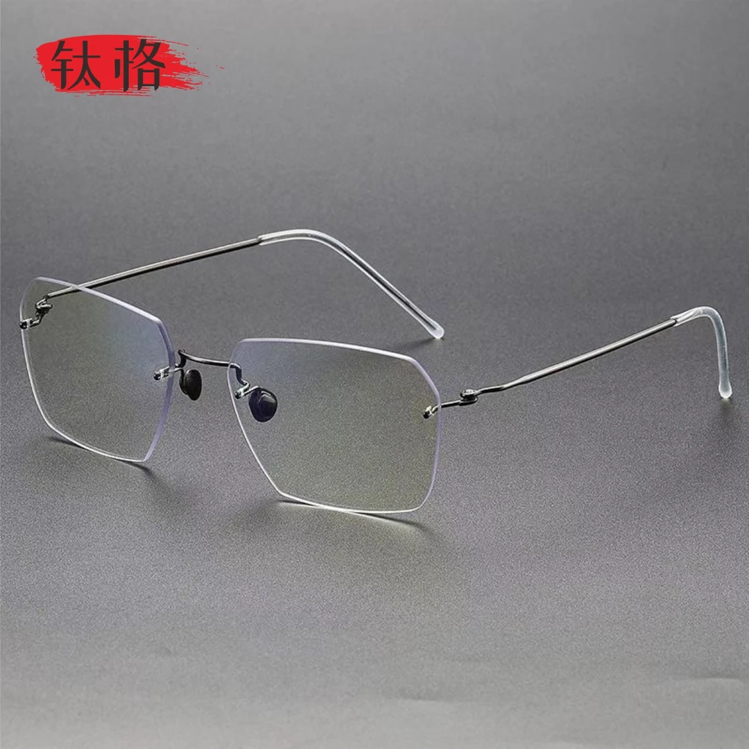 深圳产 林德同款2128无框近视眼镜框男款张凌赫眼镜架超轻纯钛