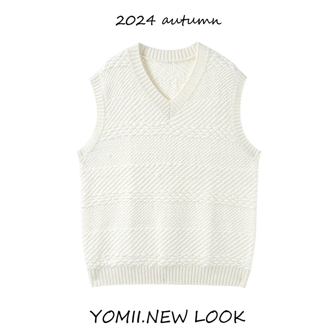 YOMII CAUSE/【编织款马甲 纯色宽松百搭上衣 】