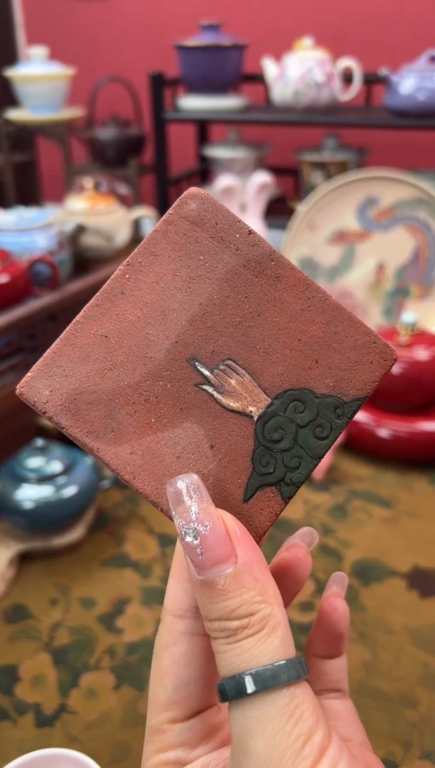 【闪购商品】老陶泥手绘吸水杯垫