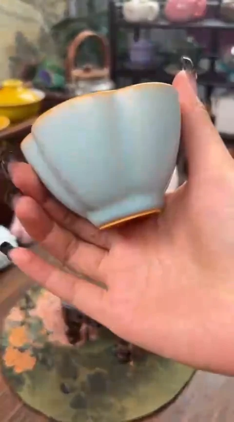 【闪购商品】陶瓷古焱杯鸿运天城白玉梅花杯