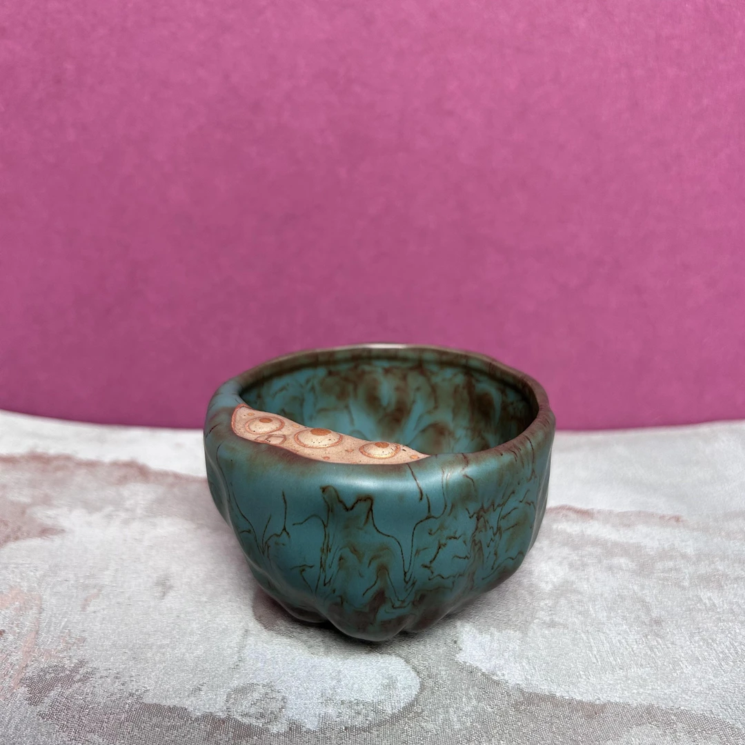 喜度志野常青莲藕花杯