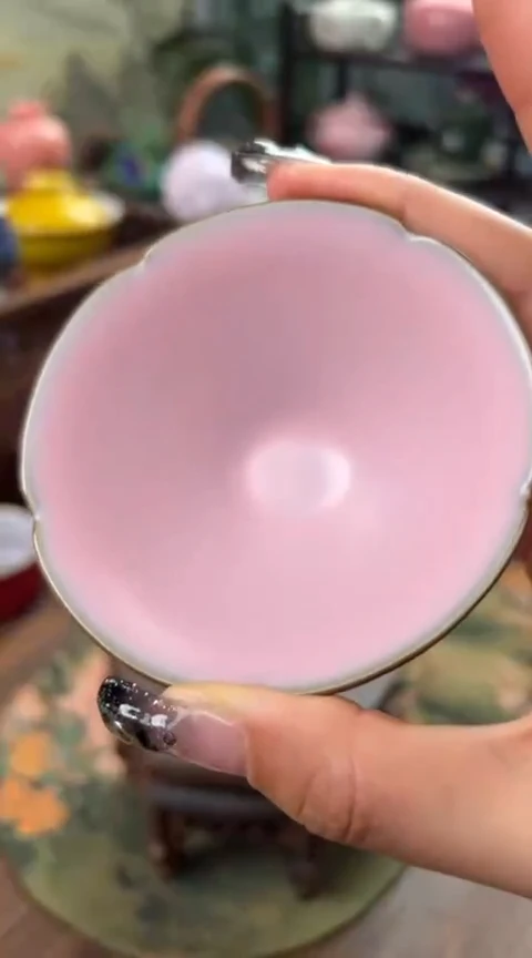 【闪购商品】陶瓷陈全贵猪油冻水粉斗笠杯