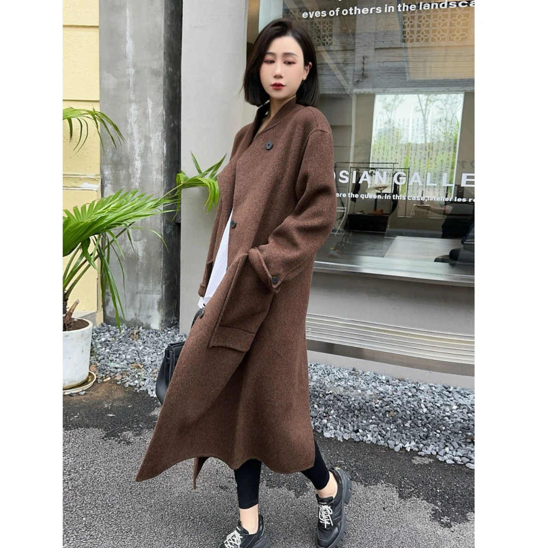 【MZMT】秋冬长款绵羊毛双面尼宽松显瘦气质韩版百搭时尚-24650