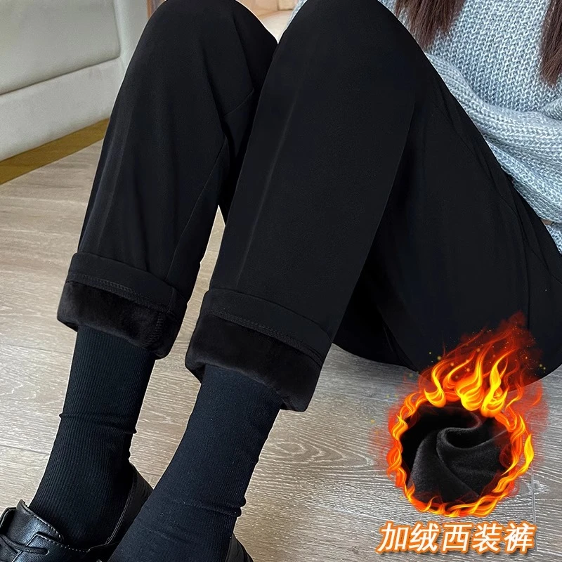 黑色西装裤女春秋冬高腰休闲直筒裤正装工作职业通勤西裤小脚裤